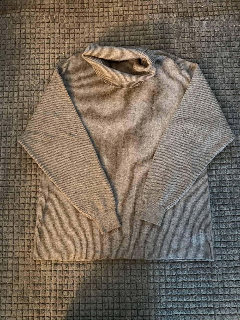 Free People Beige Gray Ribbed Turtleneck Sweater
